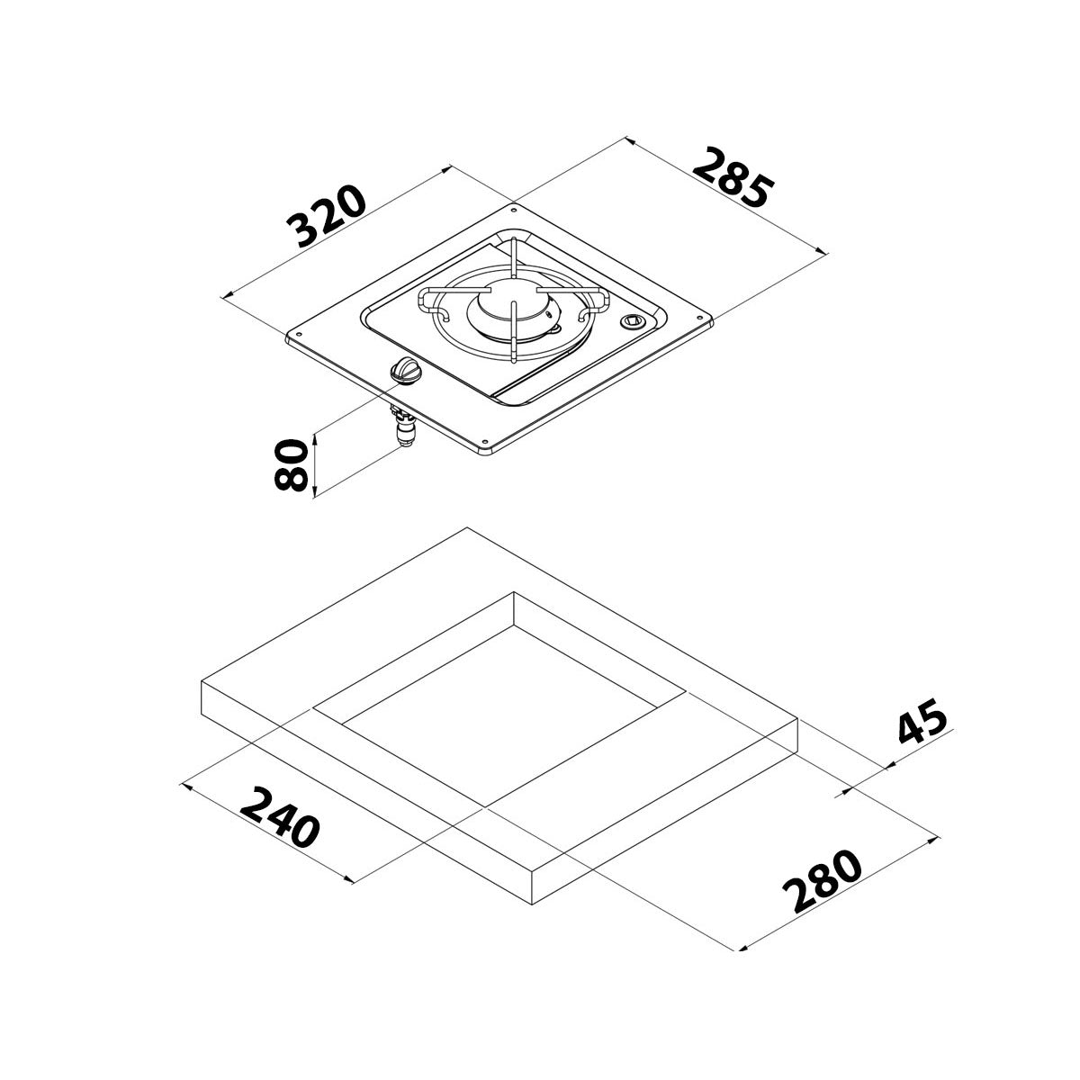 Can Built-in hob model PC1320