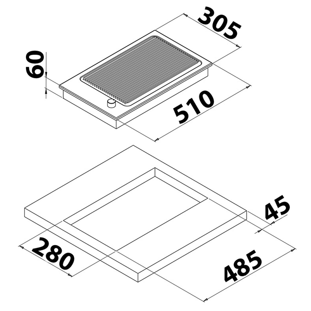 Elektrischer Glaskeramikgrill aus Edelstahl, Modell PB1328