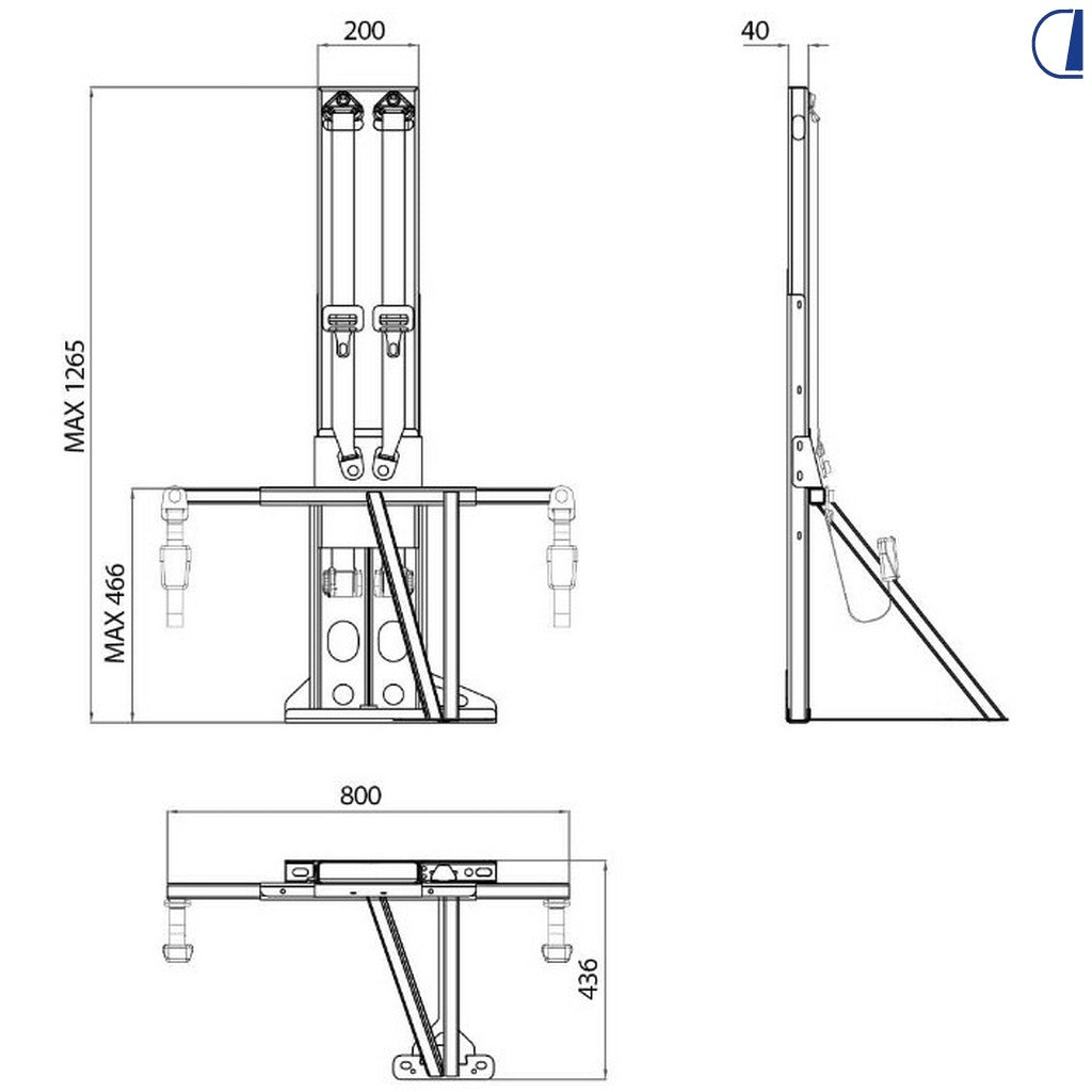 Di-Tec Kit struttura per Ford Transit Van puntone decentrato h. 1264,5 mm