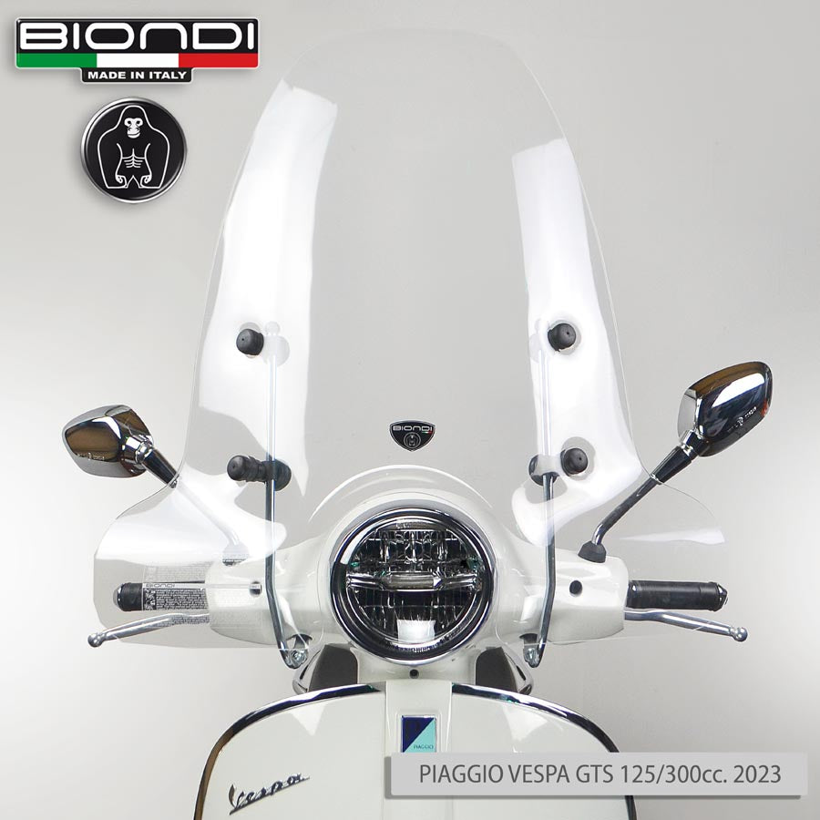 Biondi Parabrezza Mod. Z Trasparente per Vespa e Scooter Stile Classico
