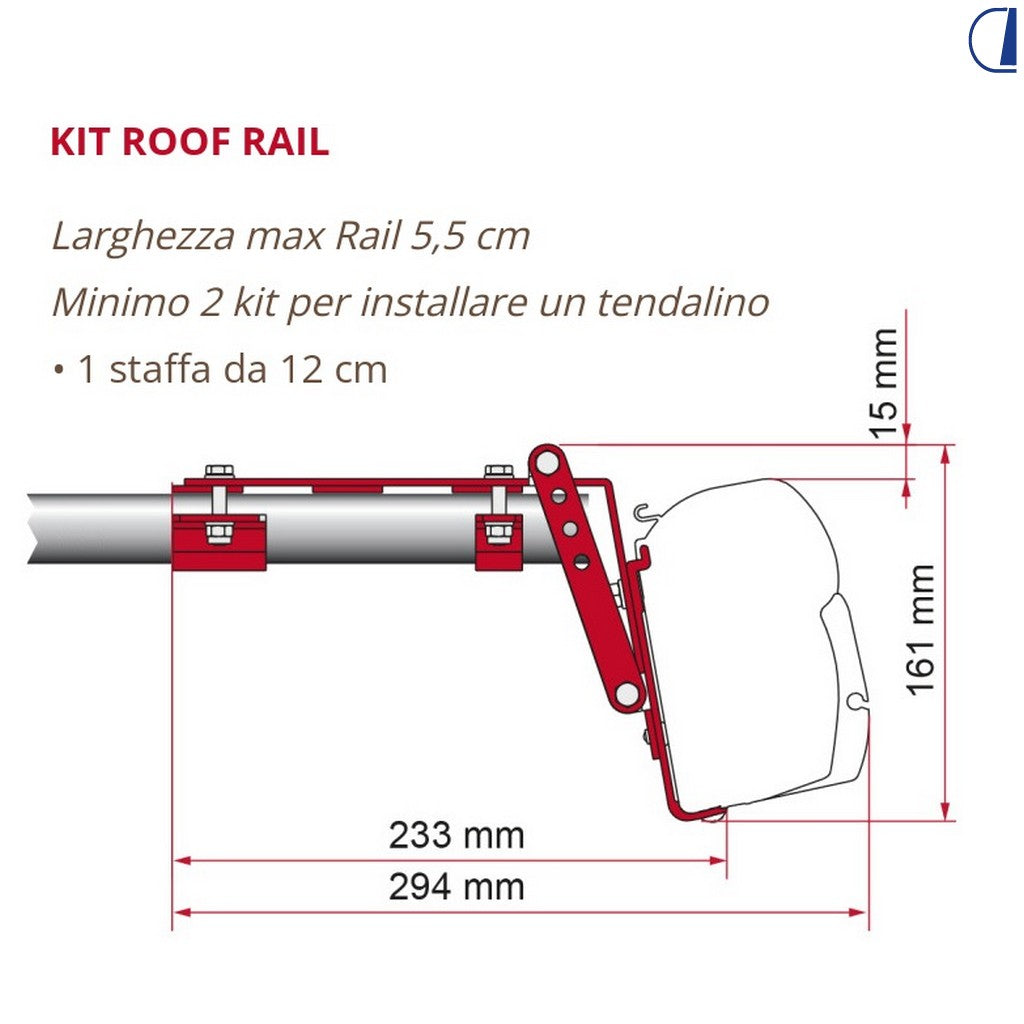 Fiamma Kit Roof Rail - Staffa per Installazione Tendalino