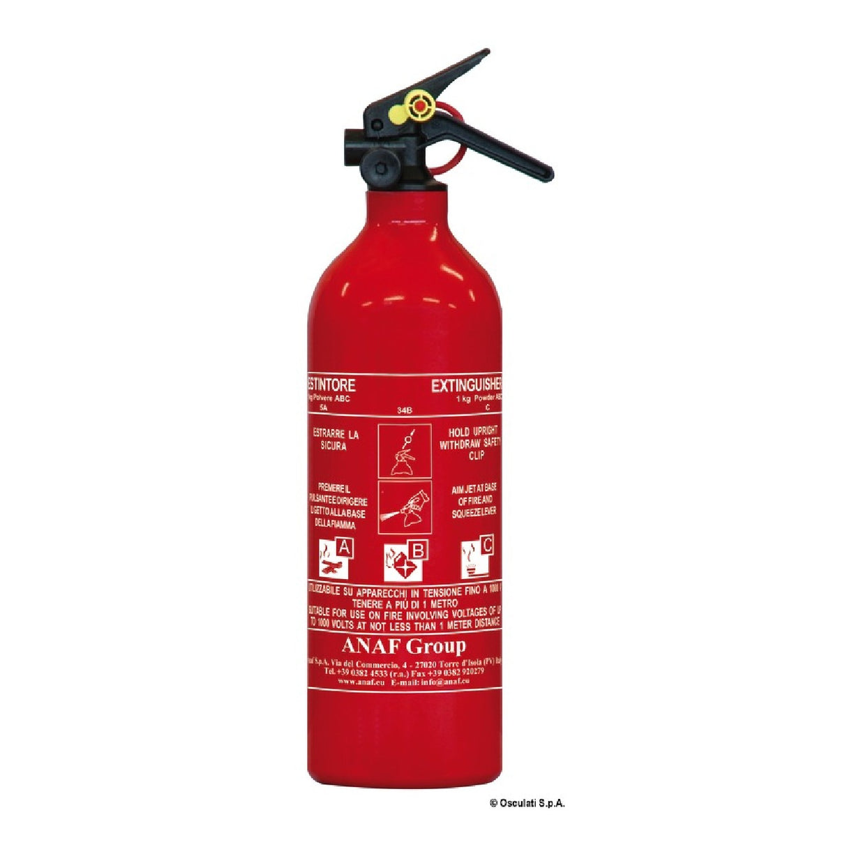 Anaf Antincendi Estintore a polvere omologato MED 1 Kg