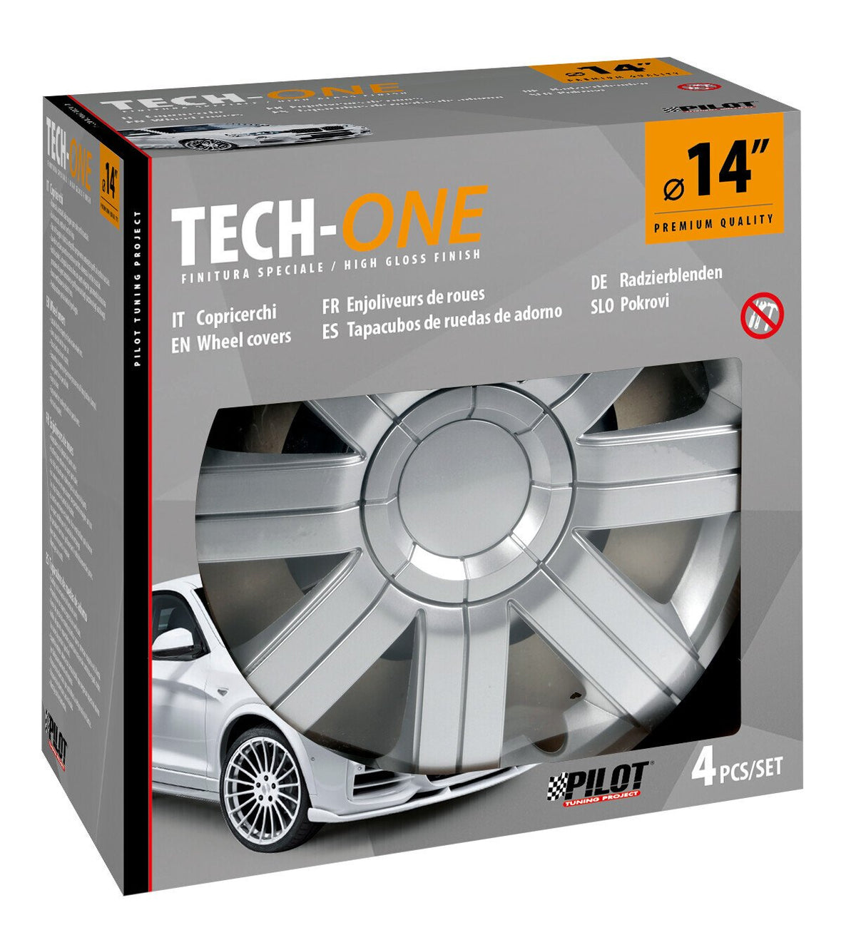 Pilot Copricerchi auto 4 pz - verniciati Tech-One Sportive - 14"