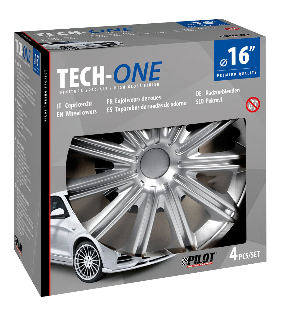 Lampa Copricerchi auto 4 pz - verniciati Tech-One Nero - 16" 31513