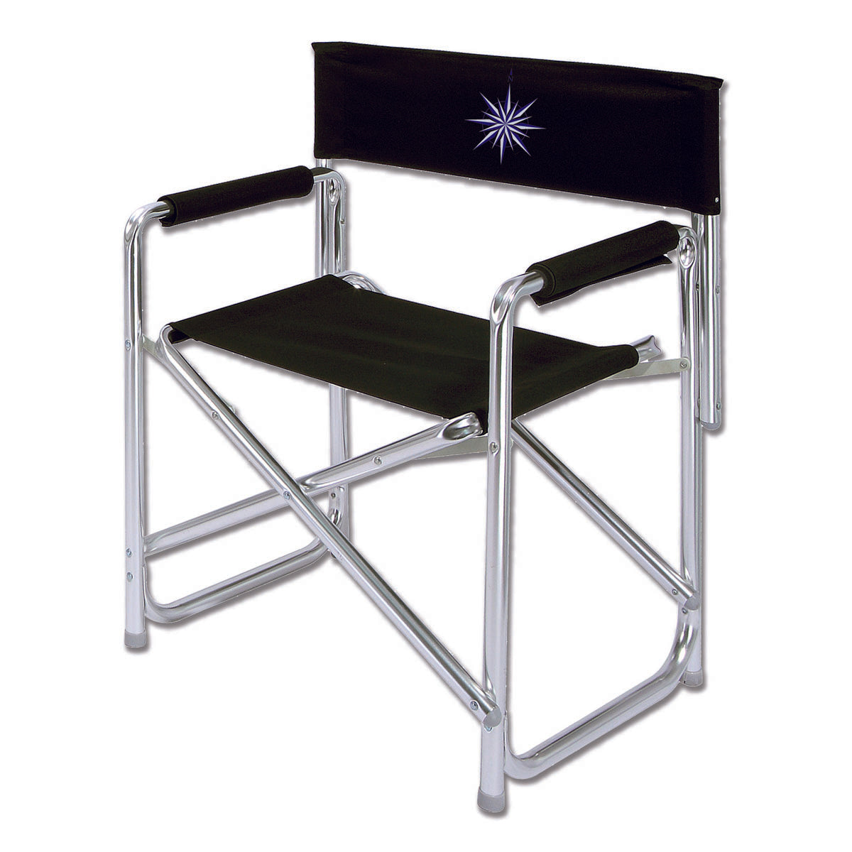 Trem Klappbarer Regiestuhl aus eloxiertem Aluminium. A 80 cm, B 50 cm