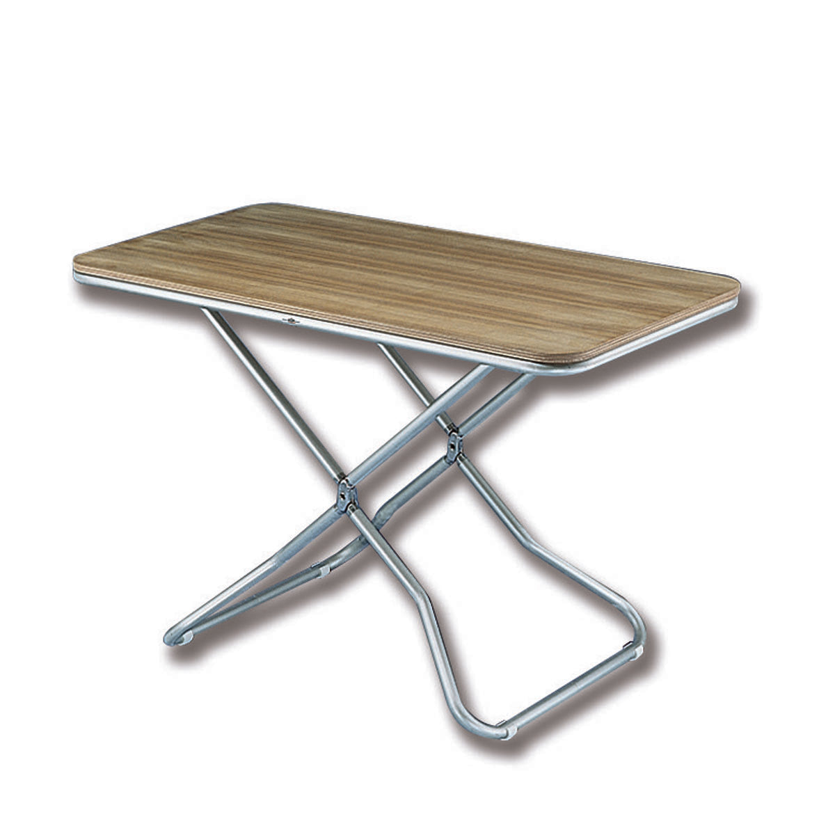 Mesa de lujo Trem modelo Itaca, tablero de contrachapado de teca, 115x60 cm, Al 75-65-50 cm