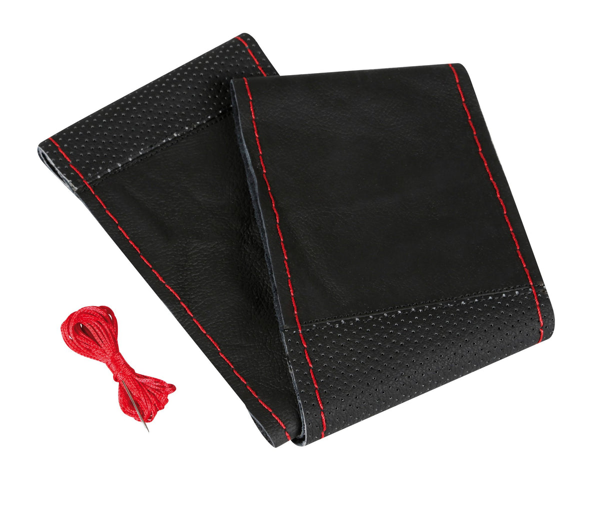 Pilot Sport, coprivolante in pelle - L - 37/39 cm - Nero/Rosso