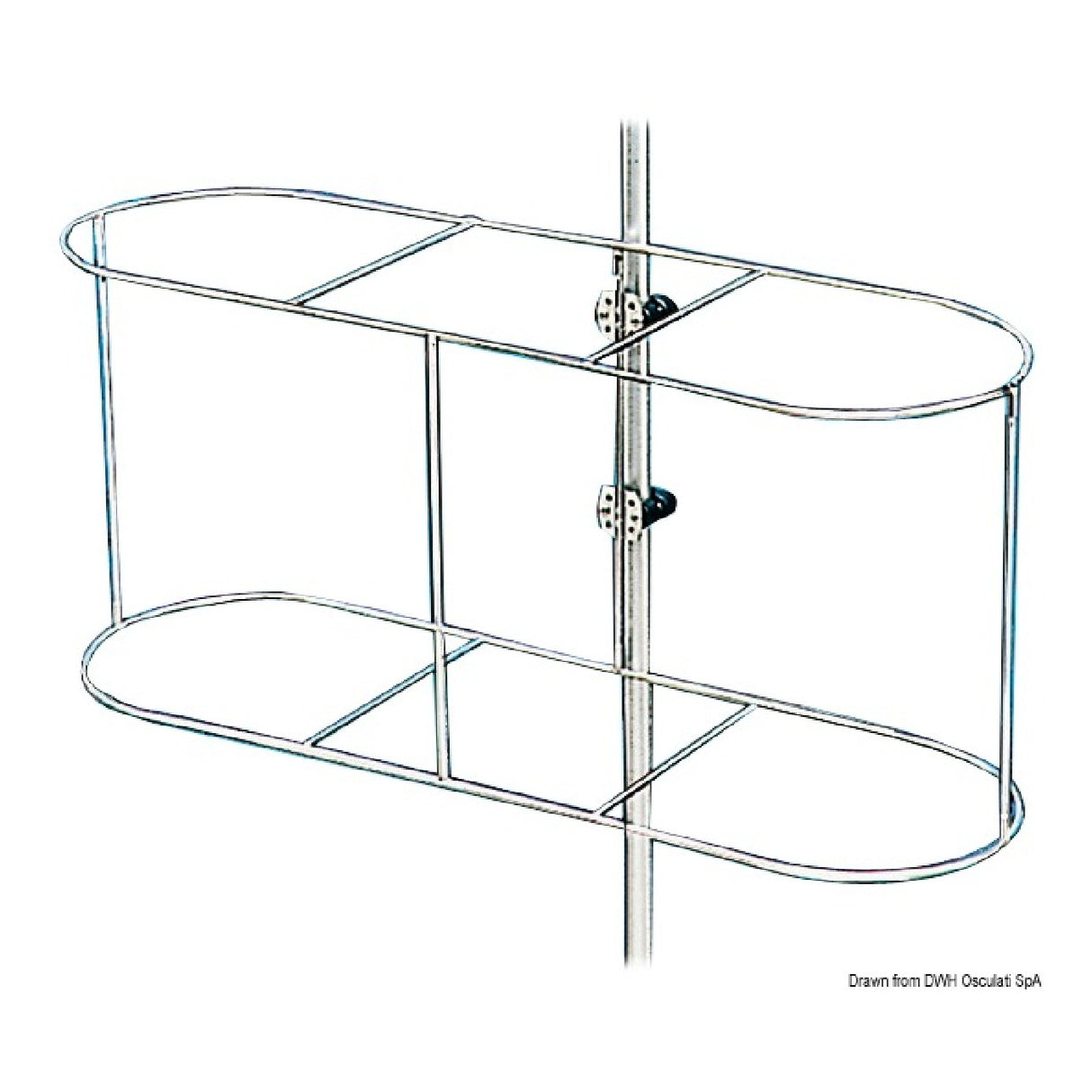 Soporte para guardabarros Osculati en alambre de acero inoxidable 33.202.02