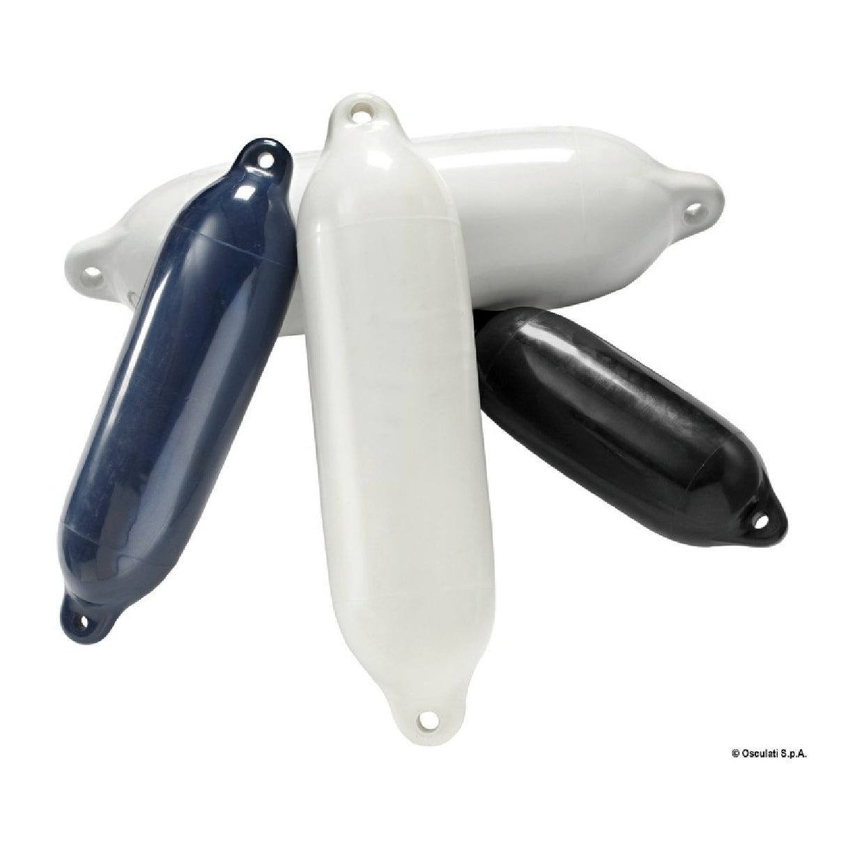 Osculati PVC-Kotflügel mit Doppelöse, Weiß, 33.401.00
