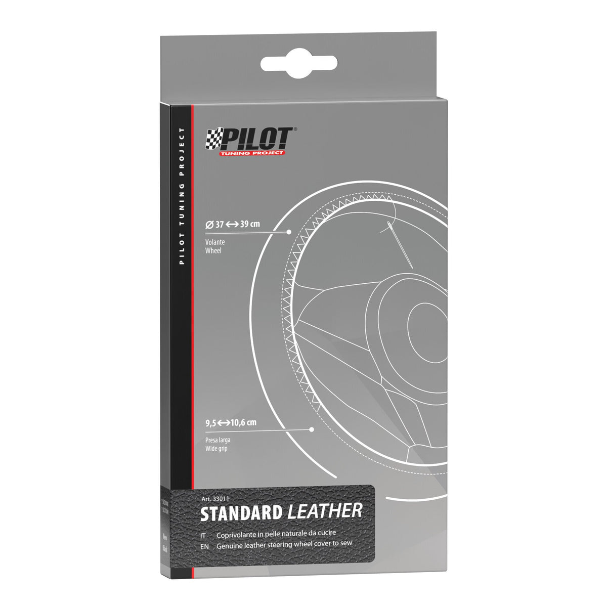 Lampa Standard Coprivolante in Pelle Nero - L Ø 37/39 cm