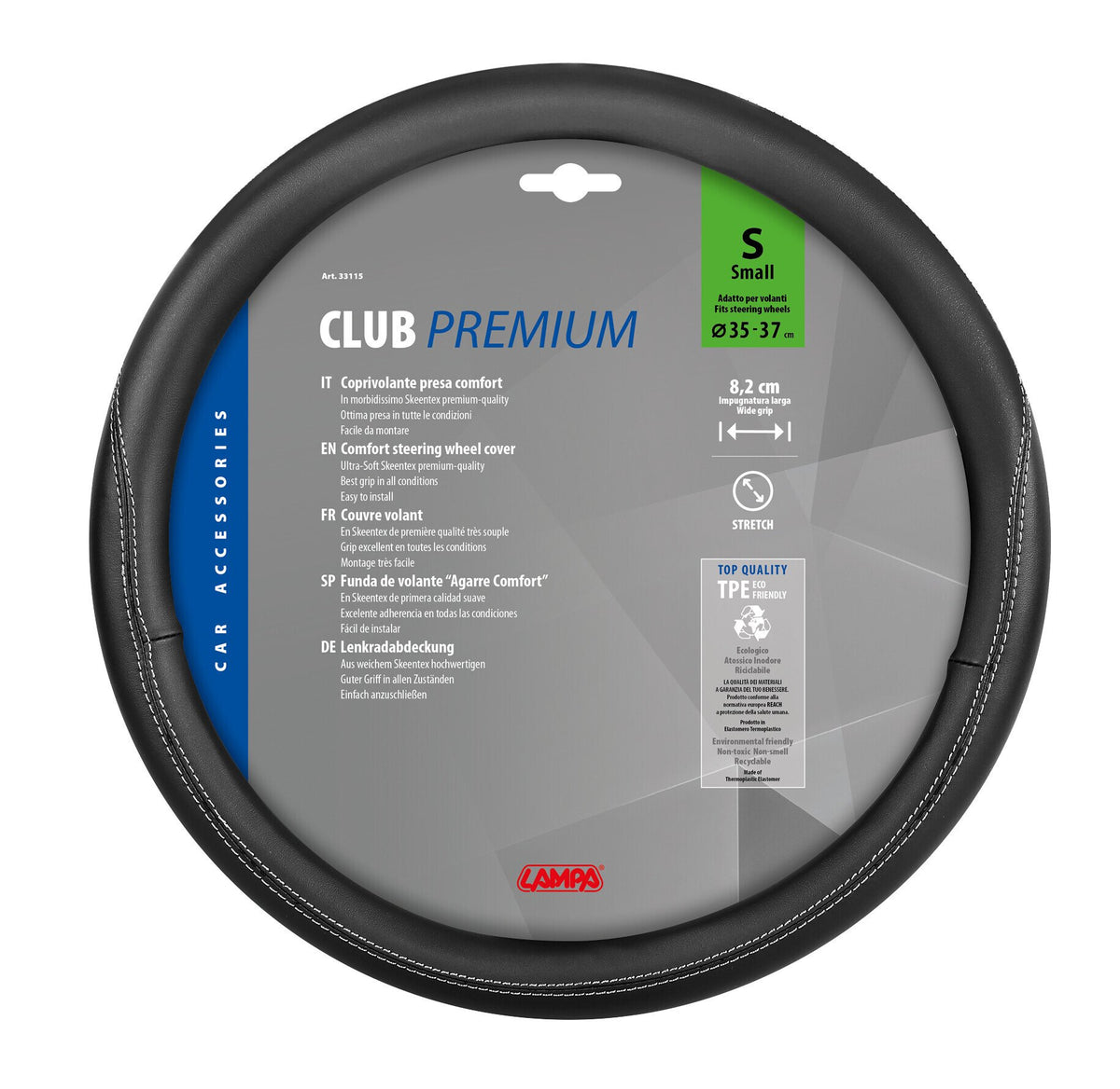Lampa Club, coprivolante in Skeentex - S - 35/37 cm - Nero 33115
