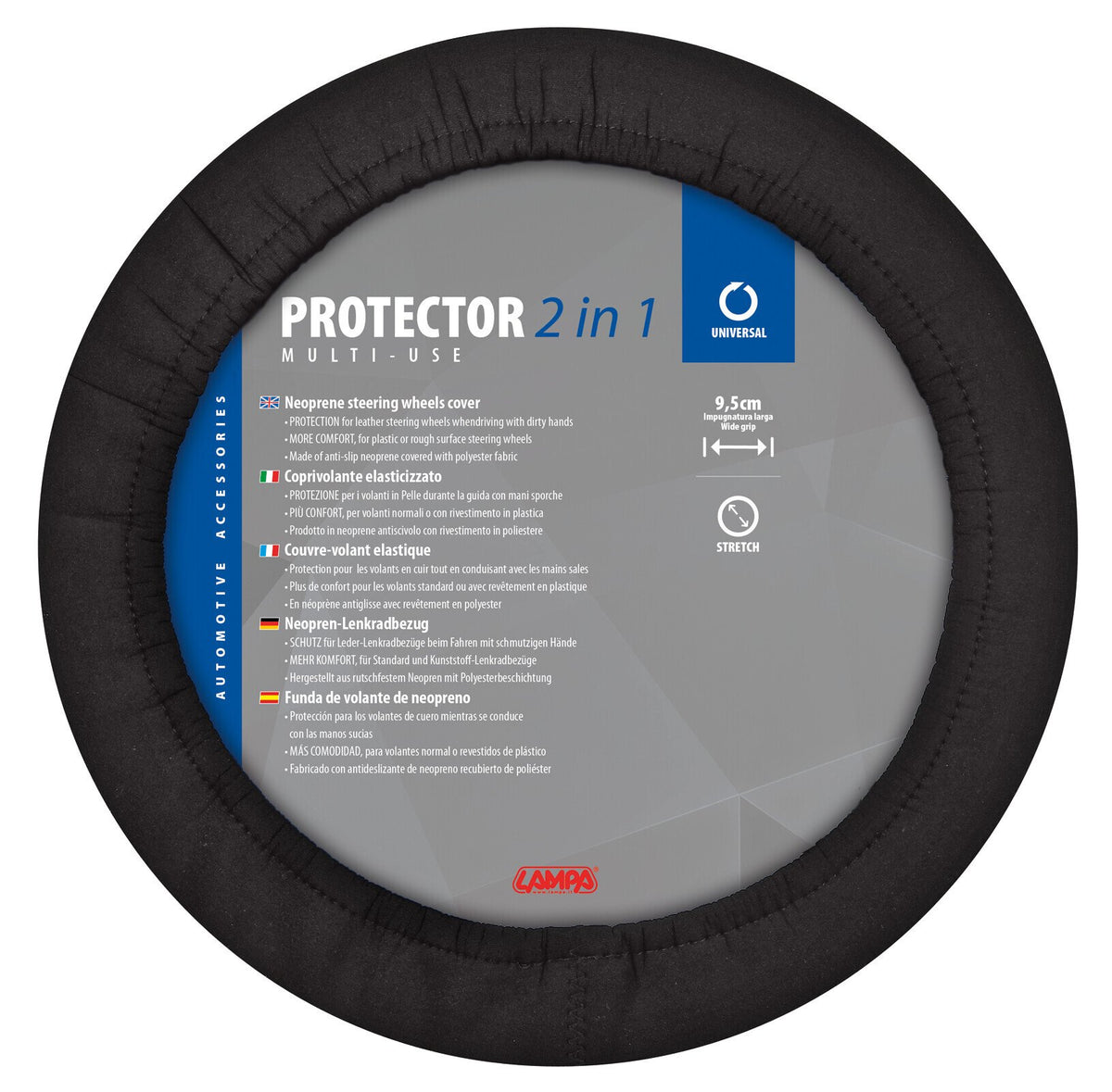 Lampa Protector 2in1 Coprivolante Elasticizzato in Poliestere Nero
