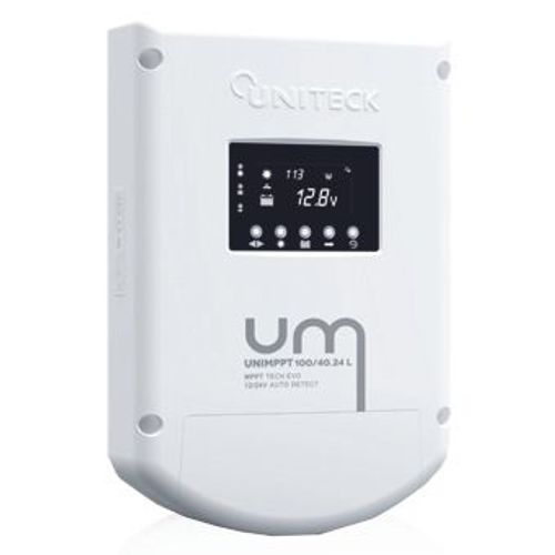 Uniteck Regolatore di carica solare MPPT - 40 A/12-24 V con display LCD UNIMPPT 100/40.24L