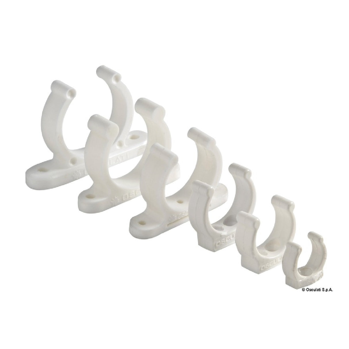 Clips Lofrans para manijas/soportes de fila de plástico blanco de alta resistencia