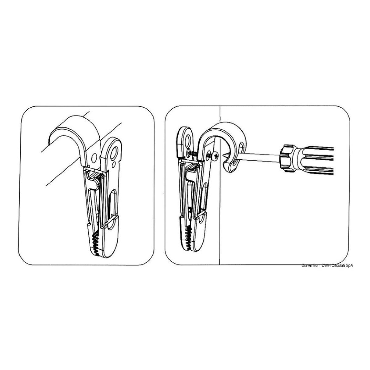 Osculati Clip zur Befestigung verschiedener Objekte 34.358.00