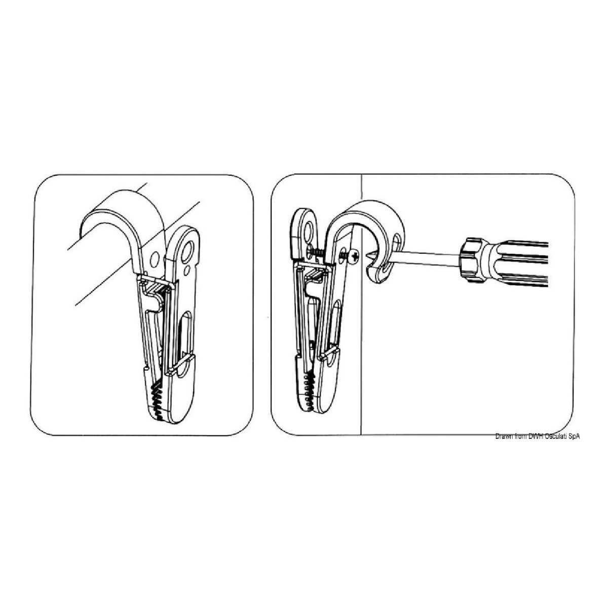 Osculati Clip per fissaggio oggetti vari 34.358.00