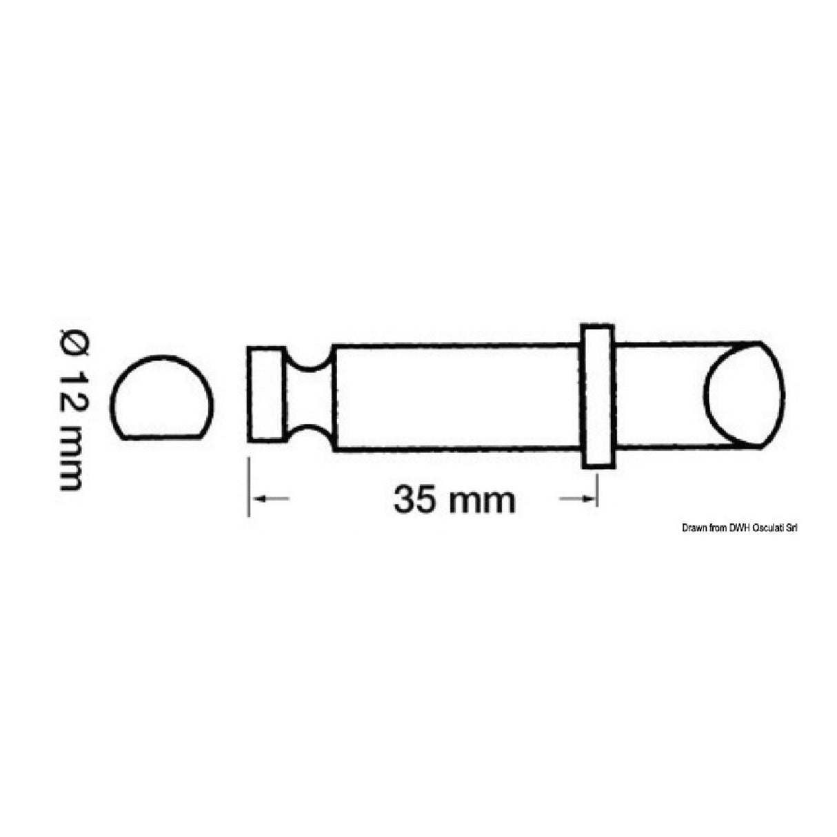 Osculati Scalmo ottone cromato per canotti 34.430.10