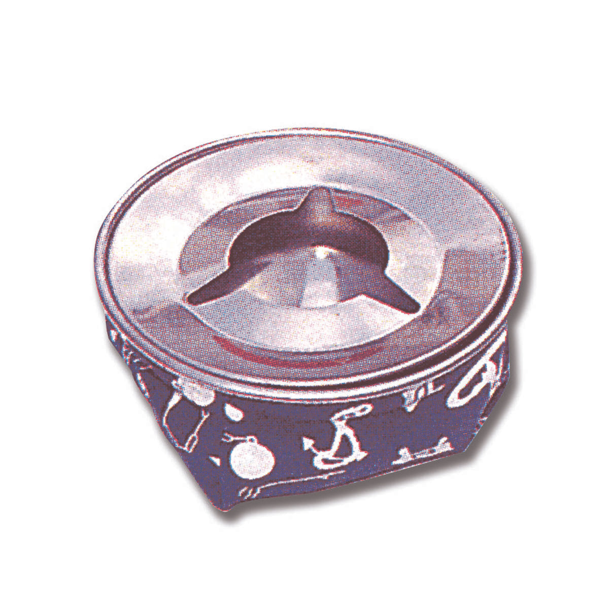 Trem Stainless Steel Ashtray Blue Blue-Blue Blue