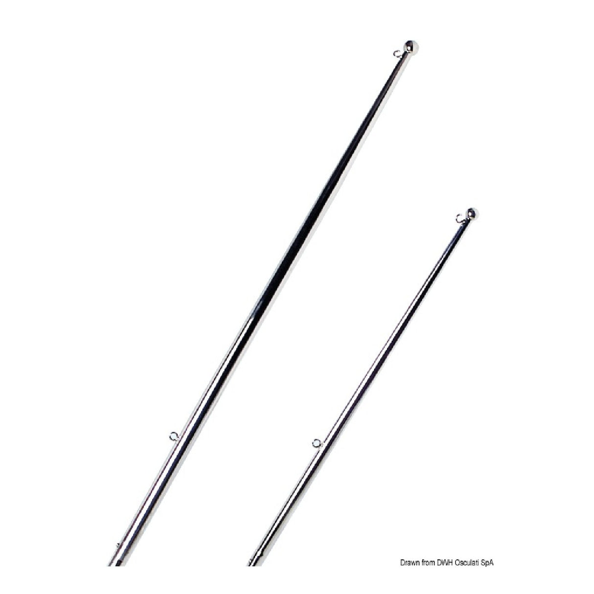 Osculati Portabandiera in Acciaio Inox lucidato a specchio con innesto a scatto 35.392.01