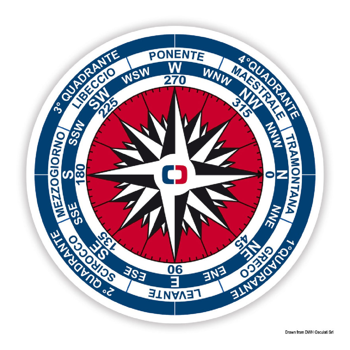 Osculati Sticker depicting the Compass Rose 35.452.87