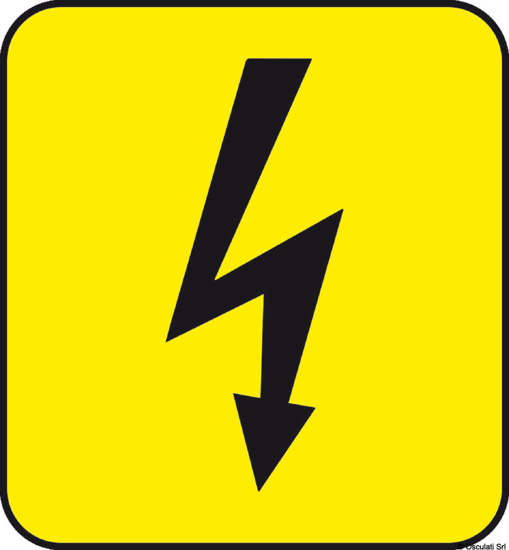 Osculati Adesivo pericolo corrente (foglio da 10 loghi) 25x27 35.464.07