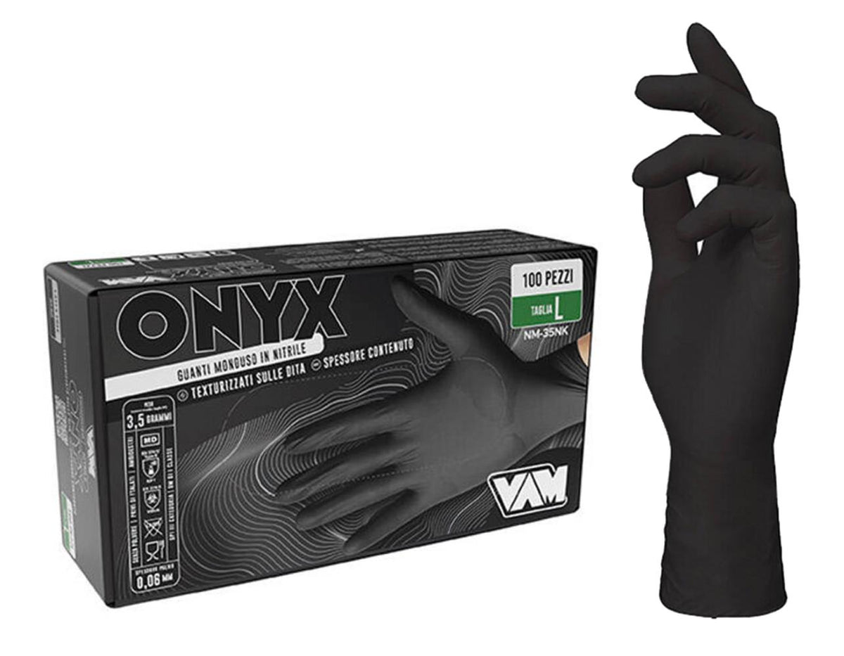 Vam Box 100 guanti Onyx nitrile nero taglia XL