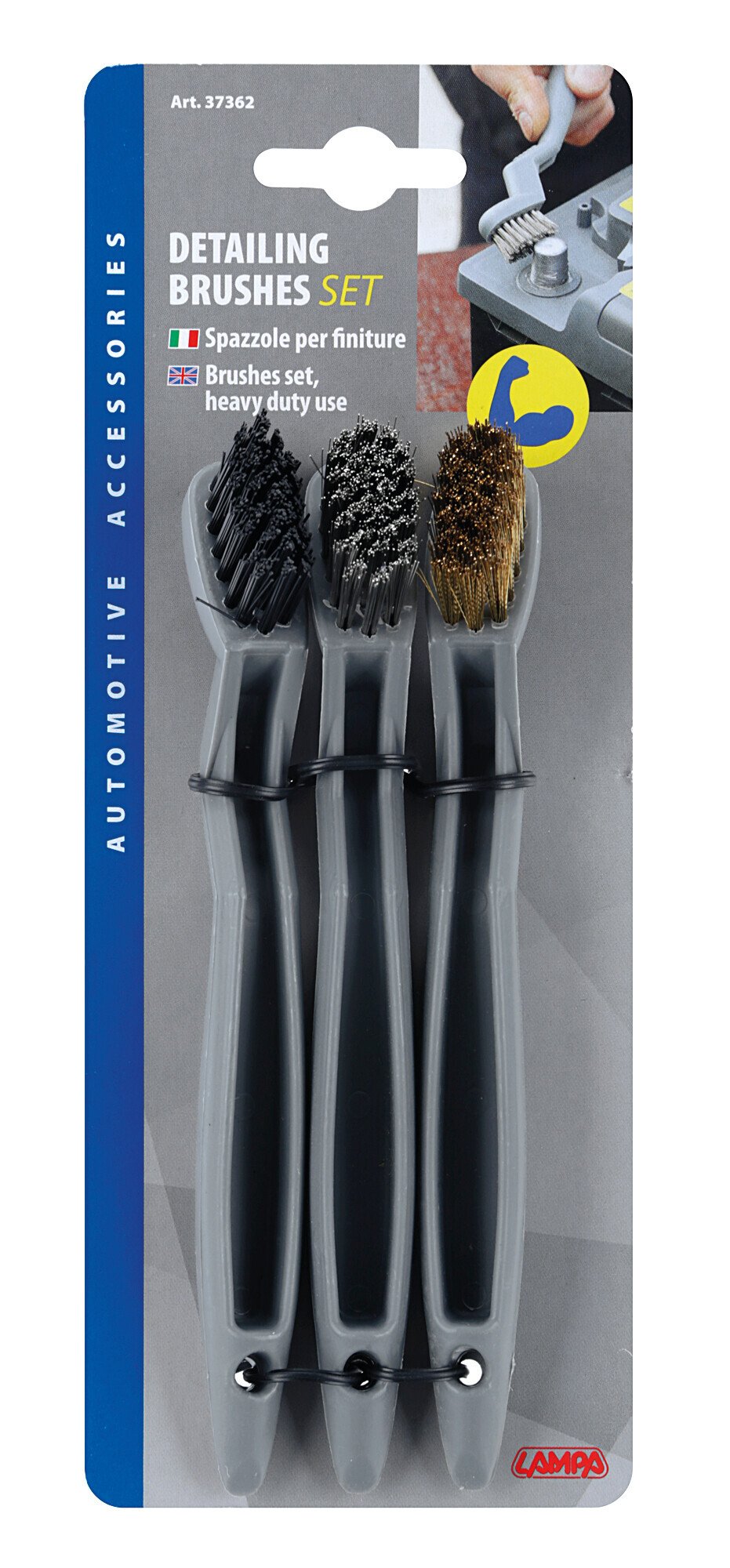 Lampa Detailing Brushes, set 3 spazzole per finiture 37362