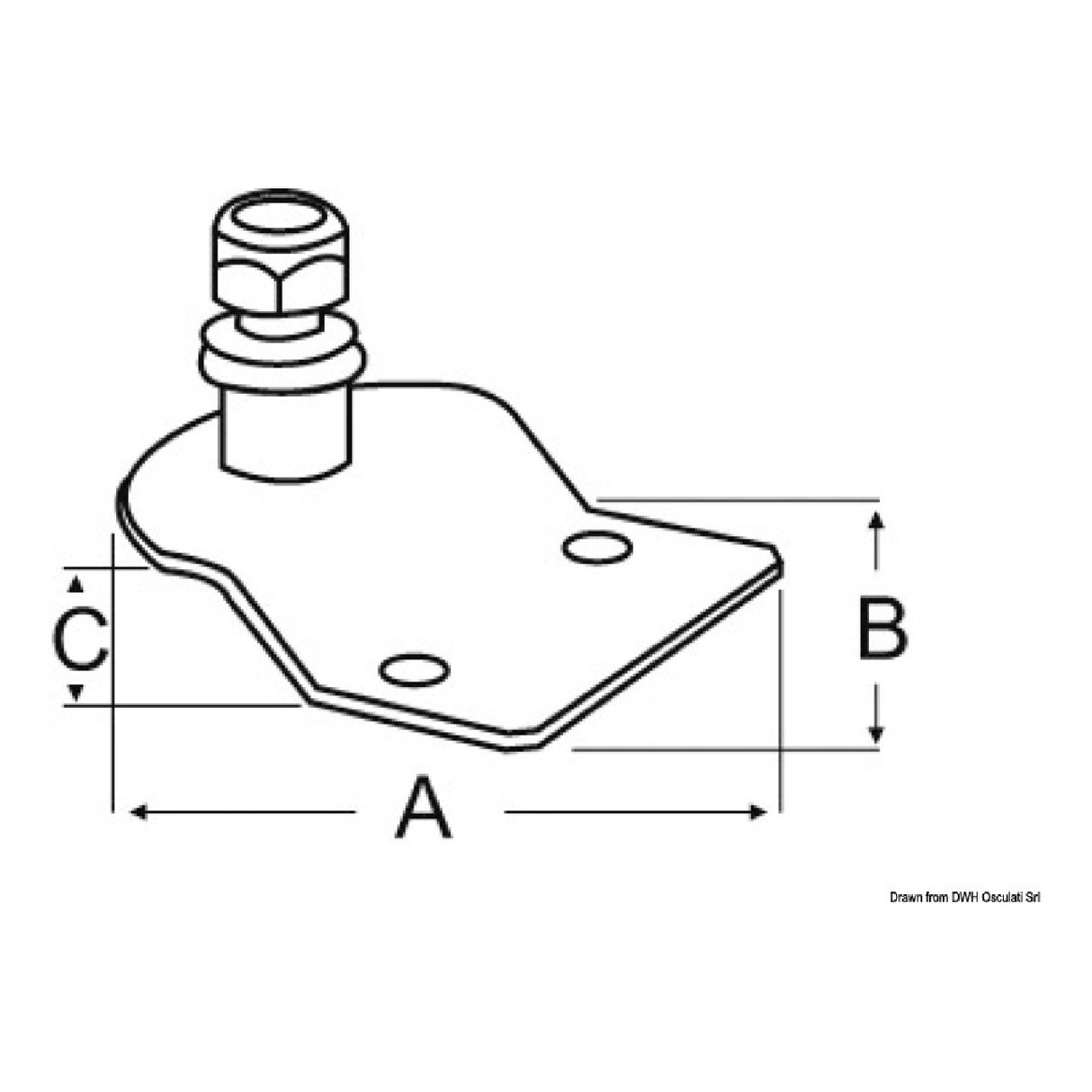 Osculati Piastrina inox sbalzo con perno 38.013.10