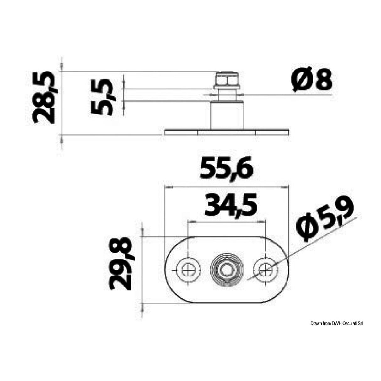 Osculati Deluxe Pin Base 38.013.28