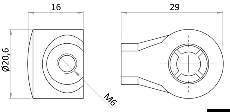 Osculati Testine in plastica BSP- 6mm x molle a gas 38.020.99