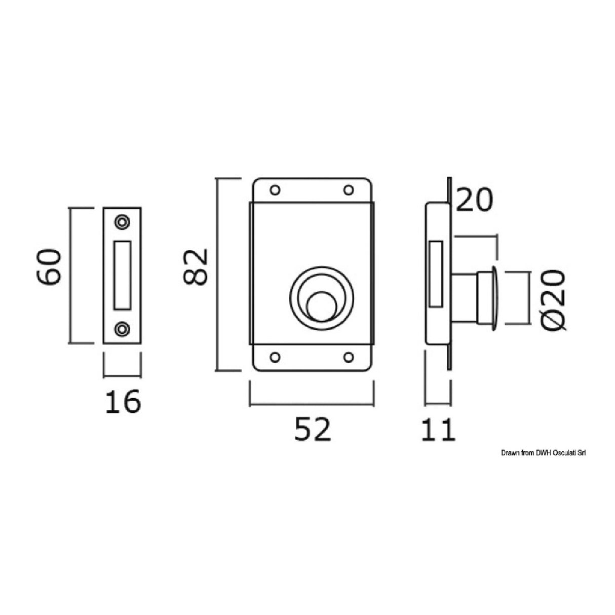 Osculati Yale Türschloss 83x52 mm 38.132.00DX
