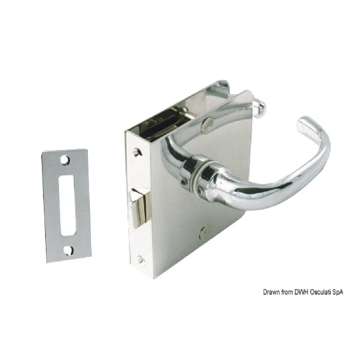 Osculati Linksschloss, verchromtes Messing + Griff 38.134.05