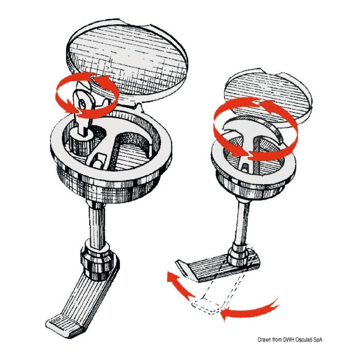 Osculati Chromed Brass Floor Catch 38.140.00