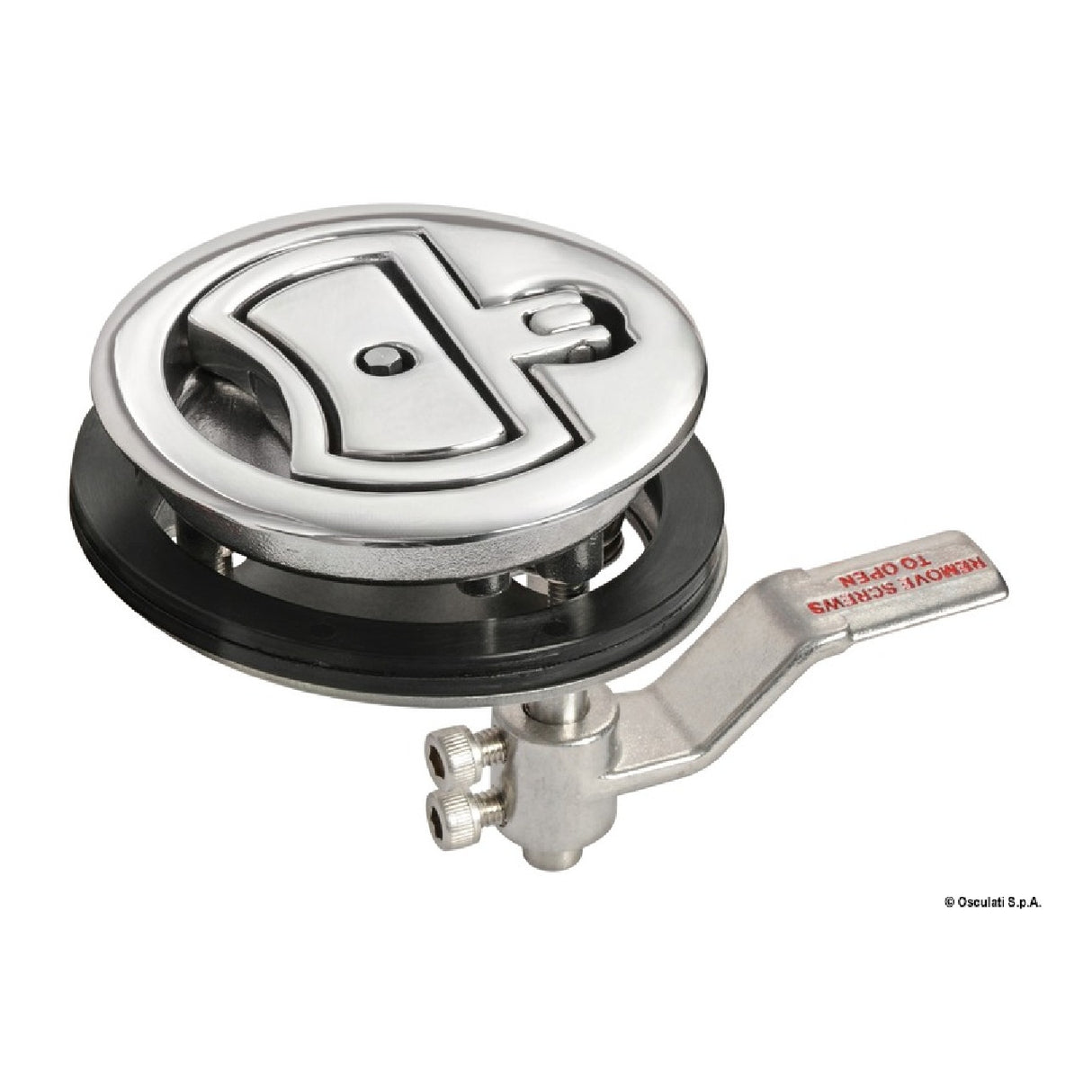 Elevador de suelo de acero inoxidable Osculati + cerradura diámetro 90 mm 38.152.61