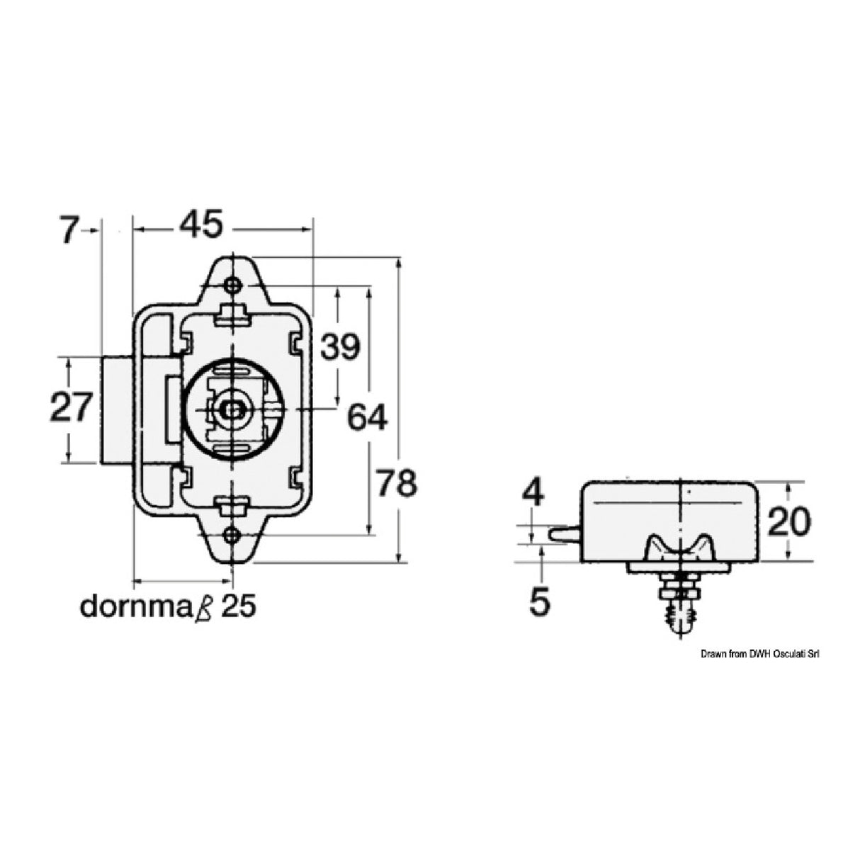 Osculati Pestillo simple de nailon 38.180.01