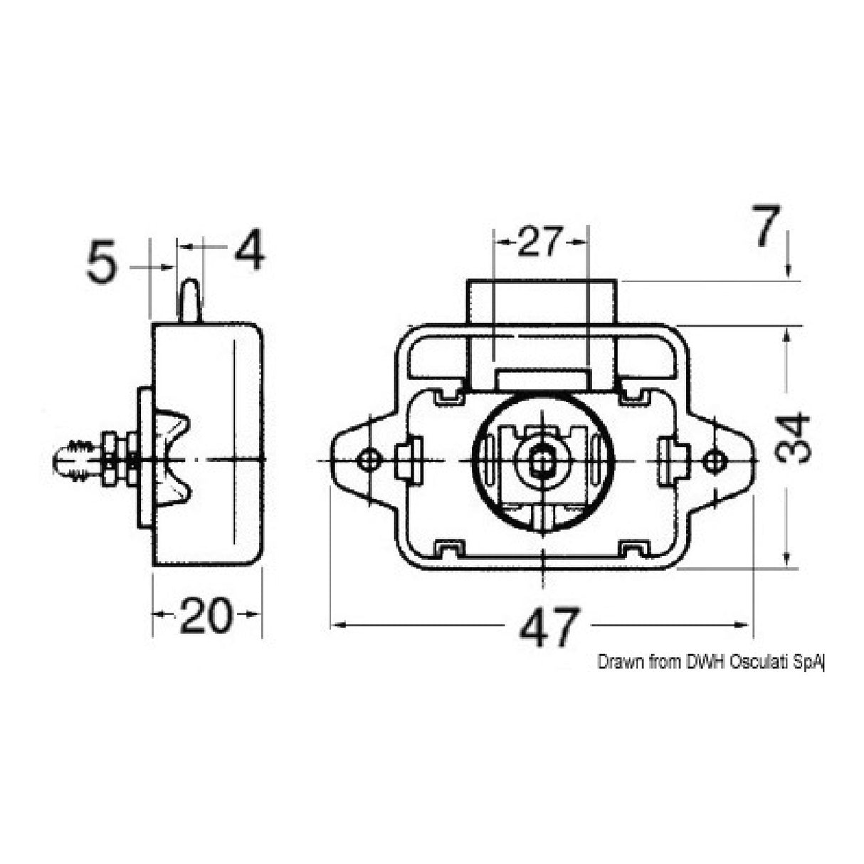 Osculati Mini scrocchetto ottone lucido 16mm 38.182.04
