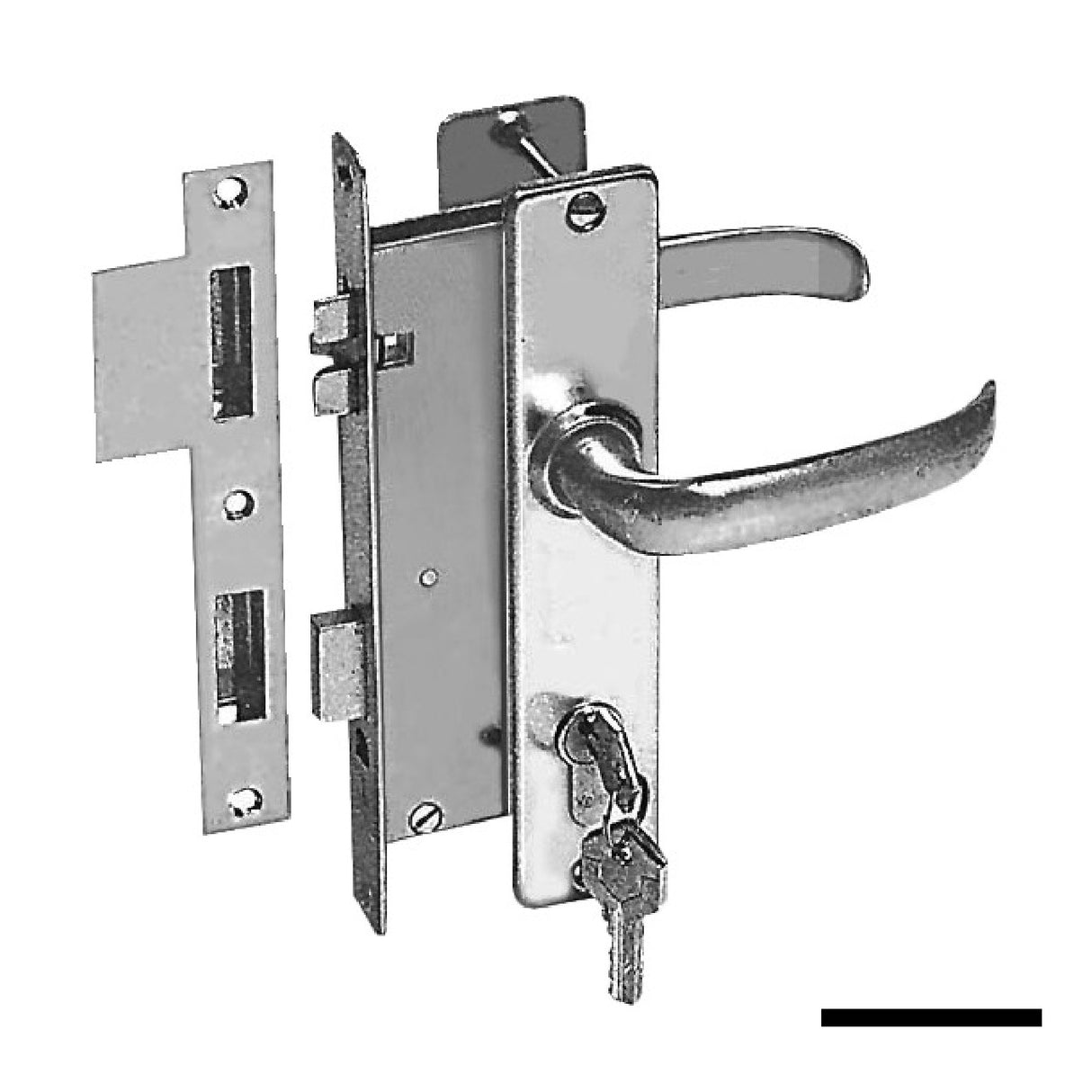 Osculati Serratura sinistra ottone cromato satinato 2 placche 38.203.50SX 38.203.50SX