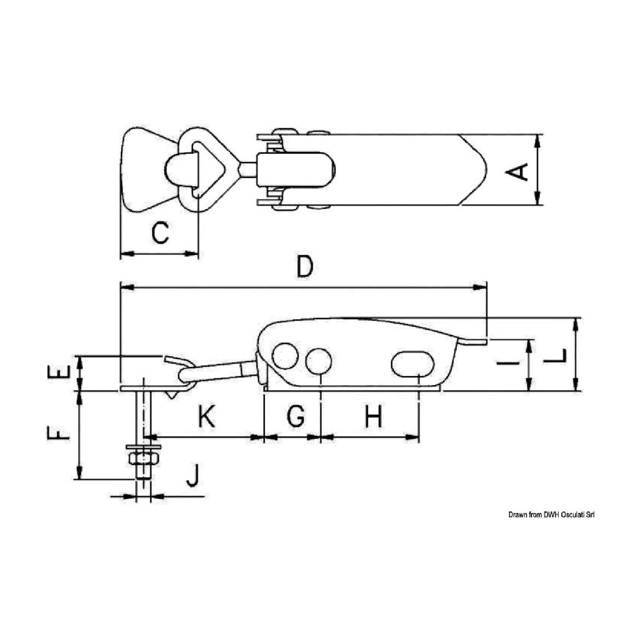 Osculati Elastic lever closure 38.207.01