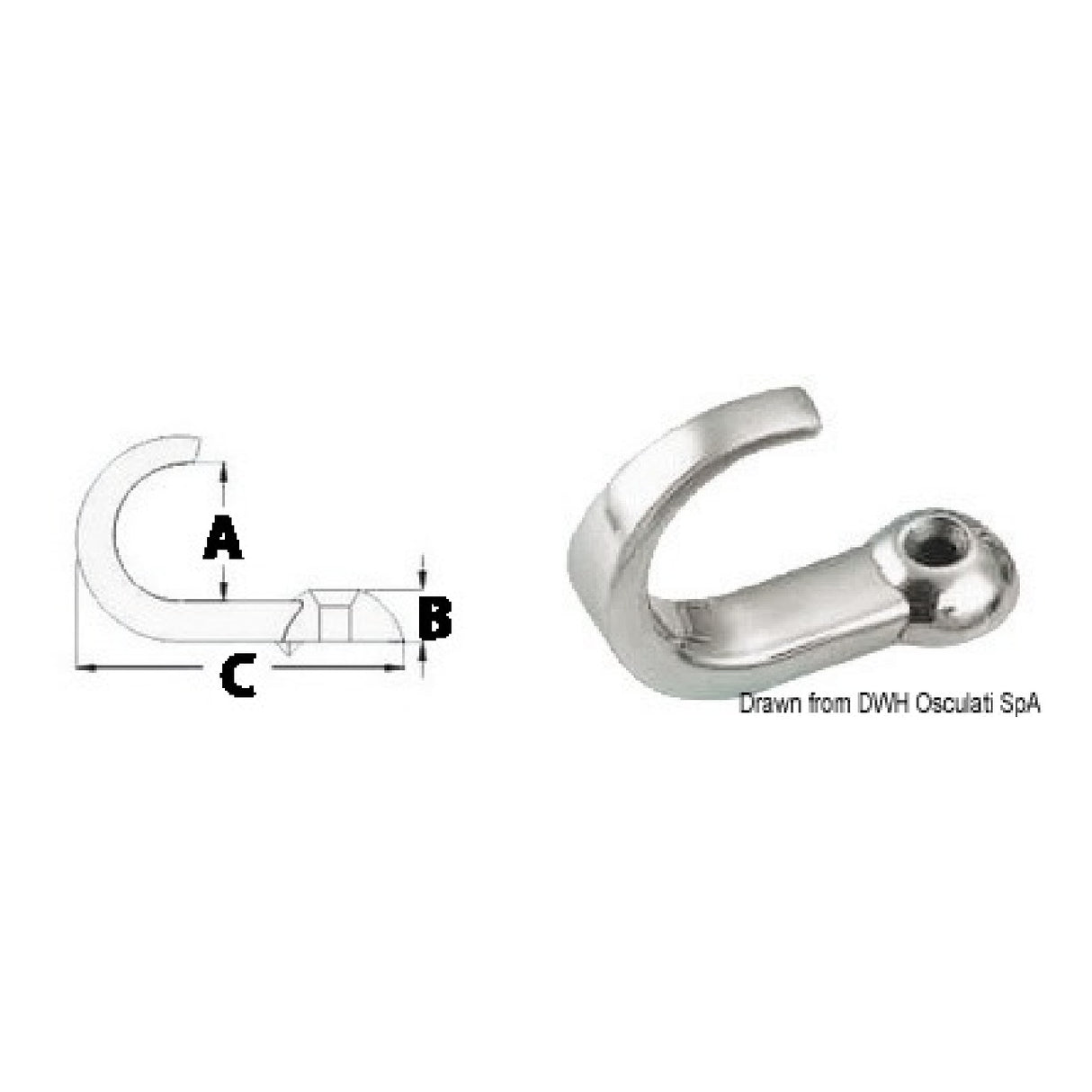 Osculati Gancio a singola vite 38.301.08 - AmerigoStore