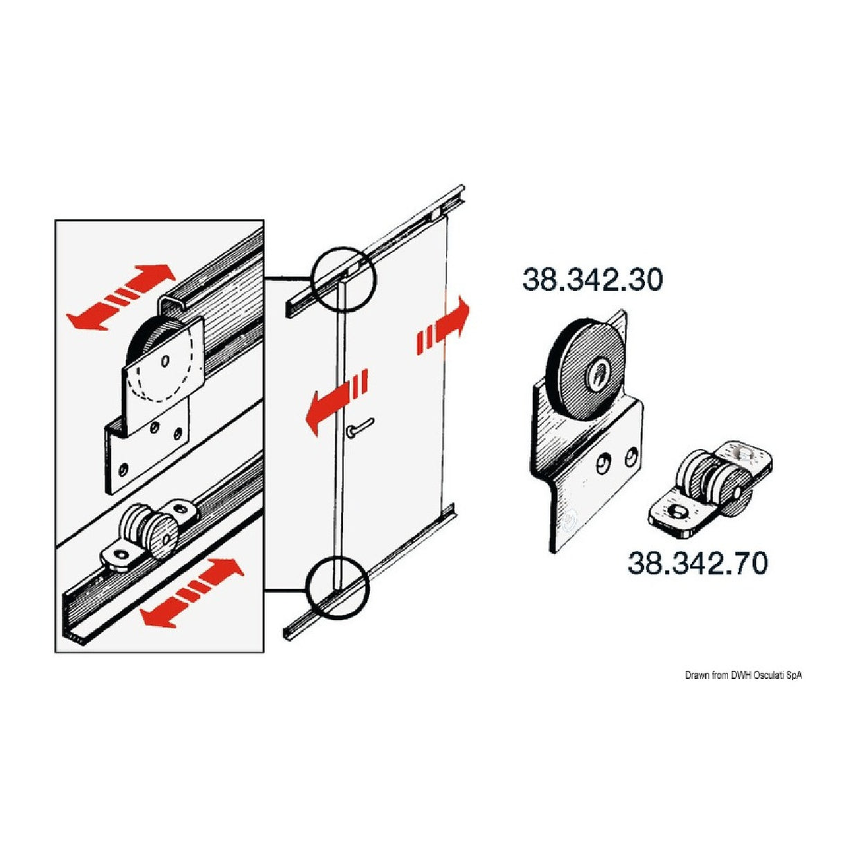 Osculati Rotaia per coulisse 45x14x2000 38.342.20