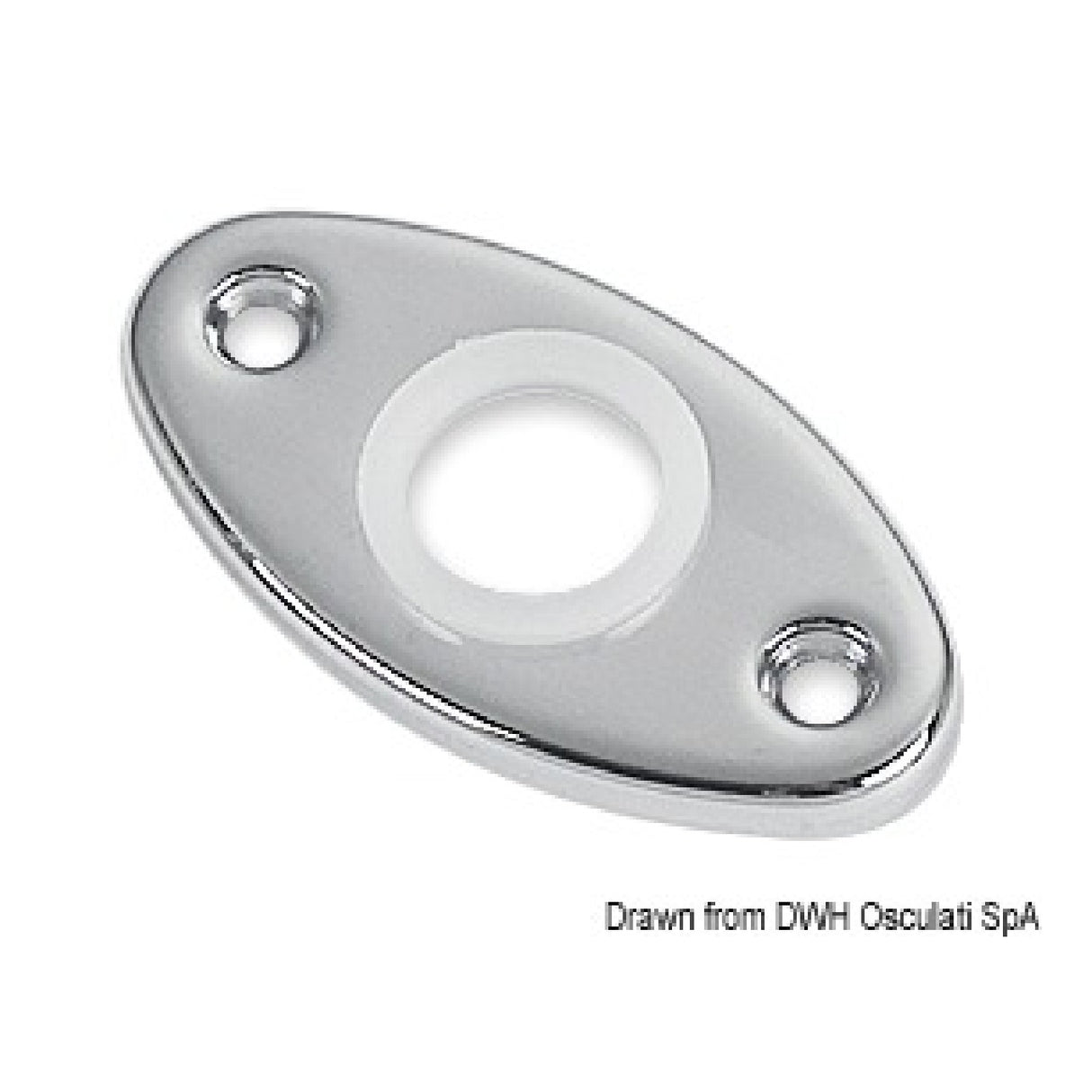 Osculati Ovale Rosette aus verchromtem Messing 28x53 38.348.10 - 1 Paar 38.348.10