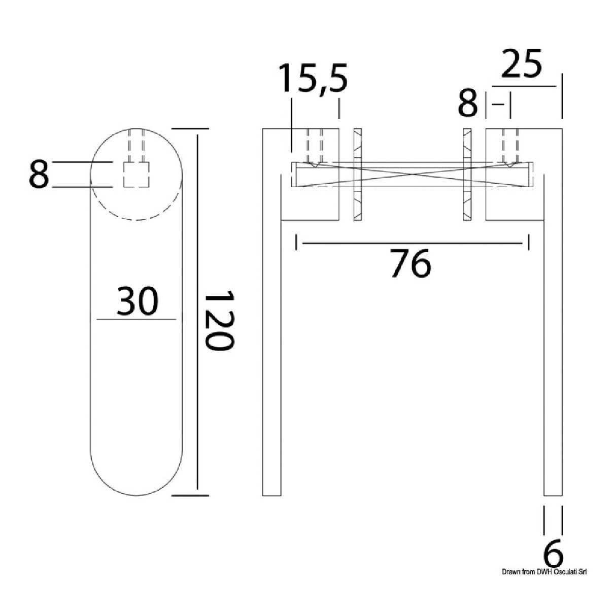 Osculati Maniglietta Nauta R Inox 8 mm 38.348.41