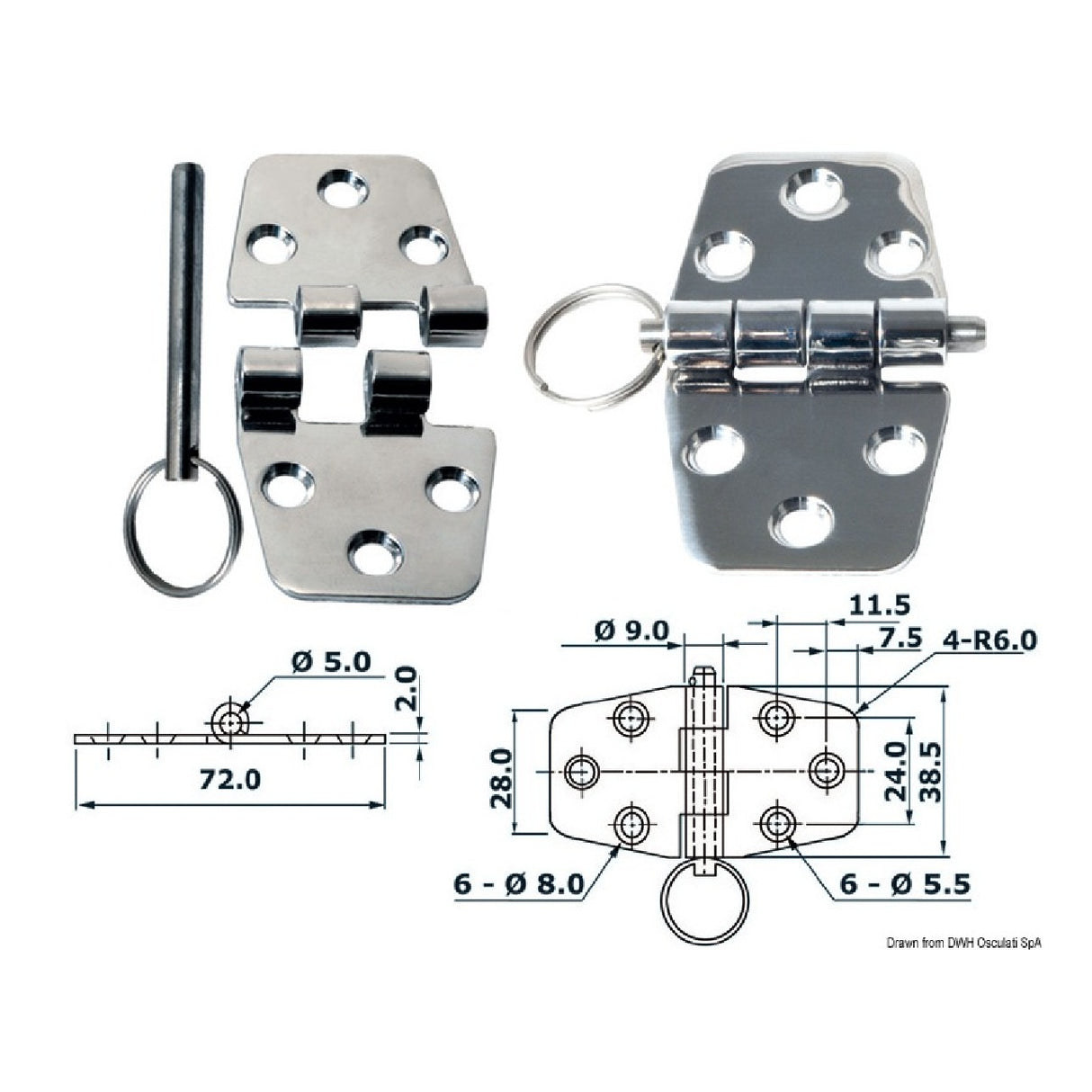 Osculati Hinge 2 mm 38.441.51 38.441.51