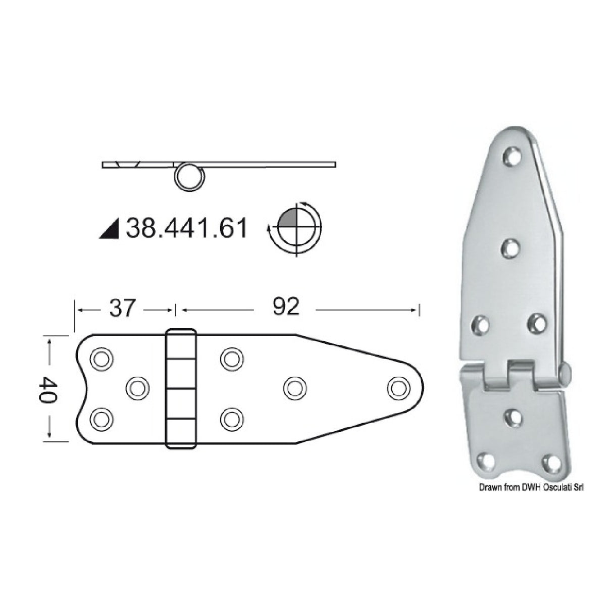 Osculati Hinge 2 mm 38.441.61 38.441.61