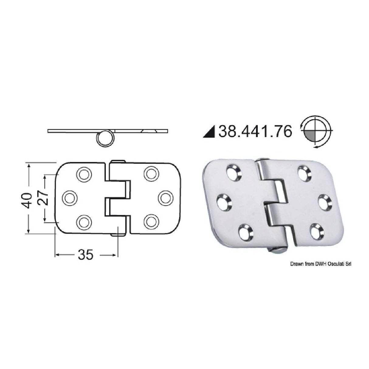 Osculati Scharnier 2 mm 38.441.76 38.441.76
