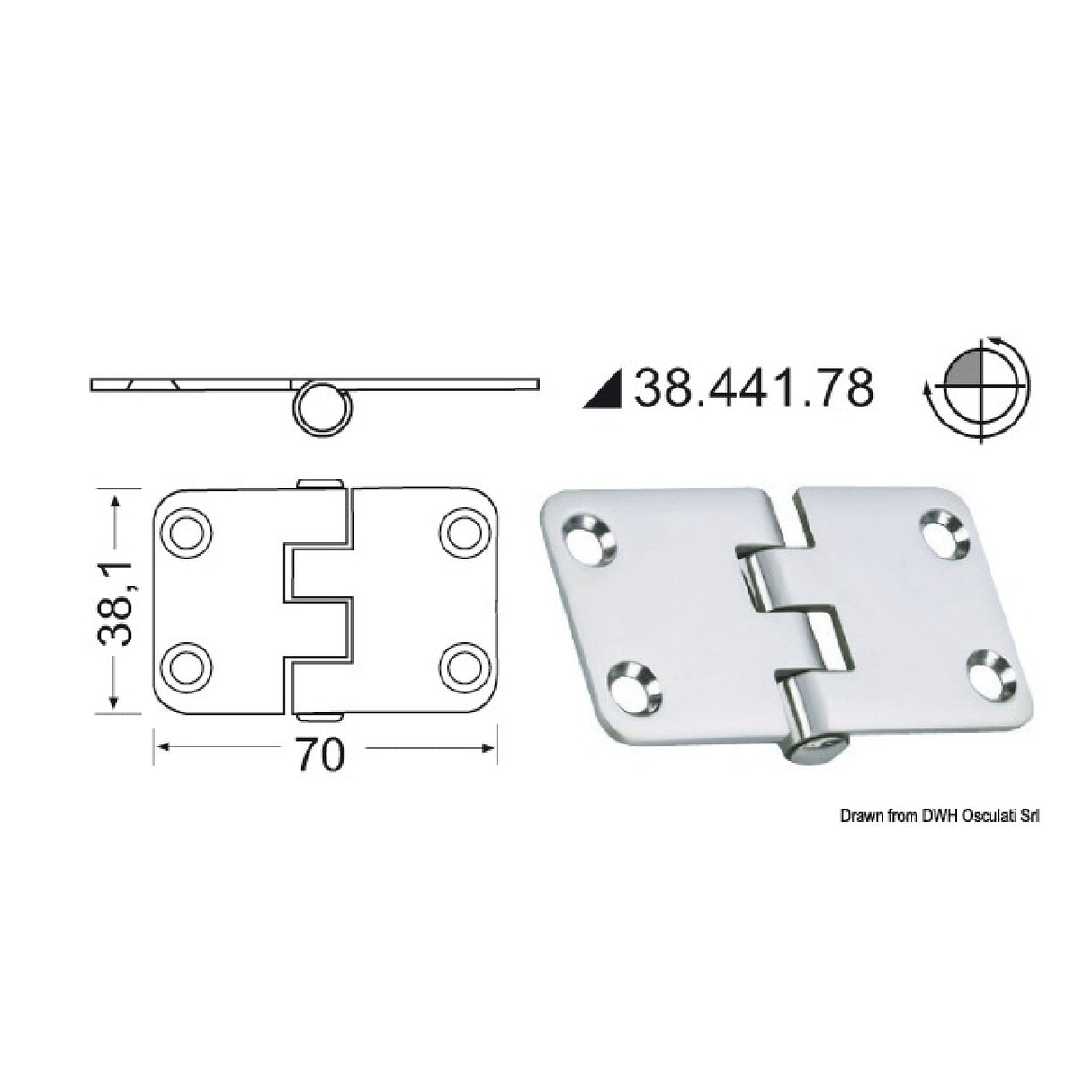 Osculati Hinge 2 mm 38.441.78 38.441.78