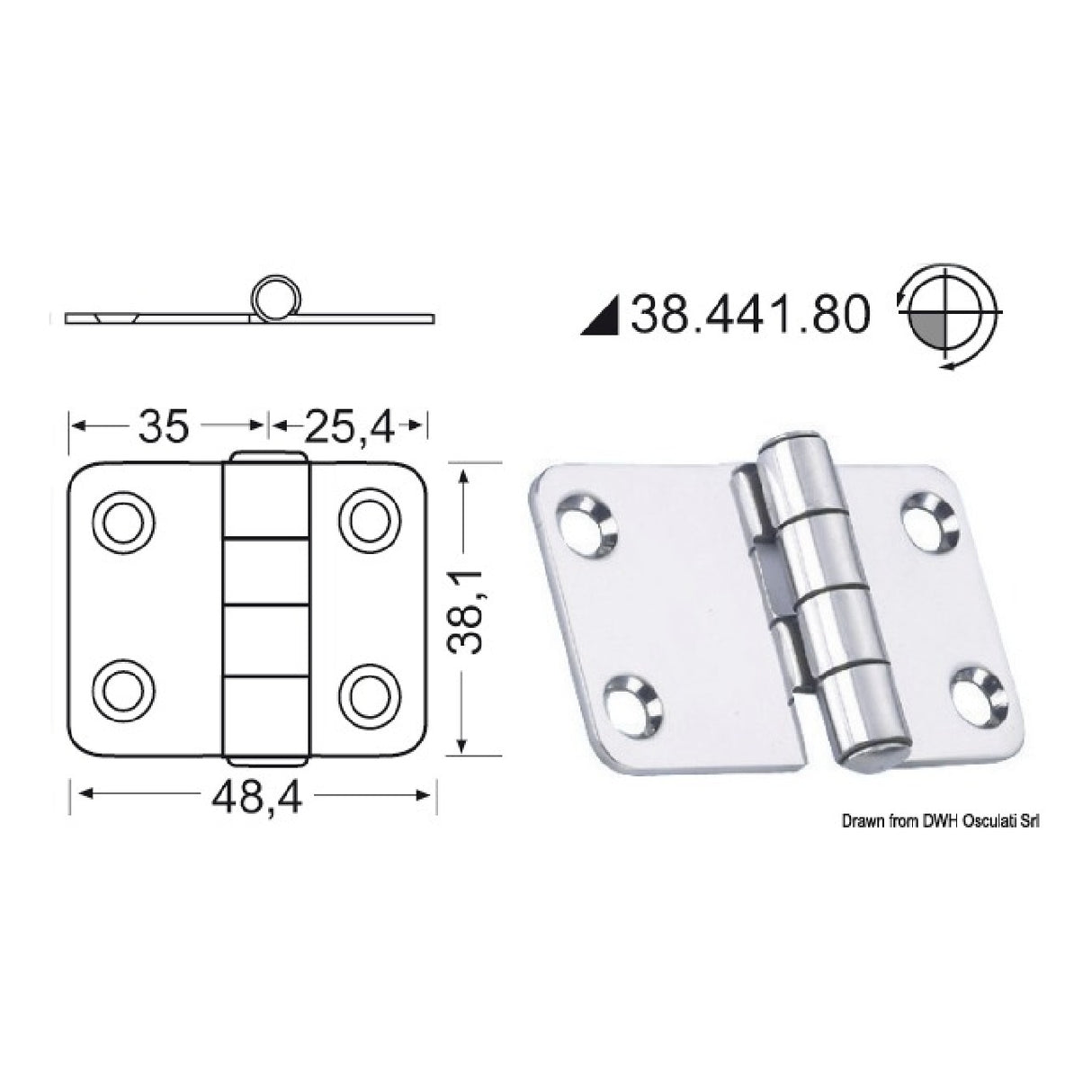 Osculati Scharnier 2 mm 38.441.80 38.441.80