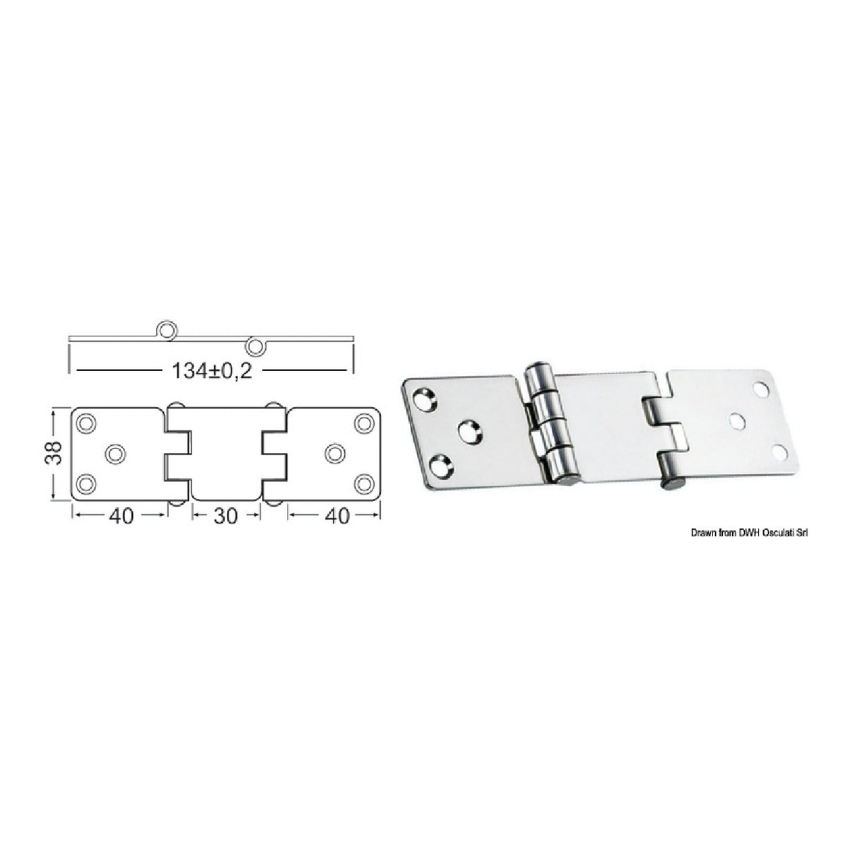 Osculati Auslegerscharnier 2 mm 38.441.82 38.441.82
