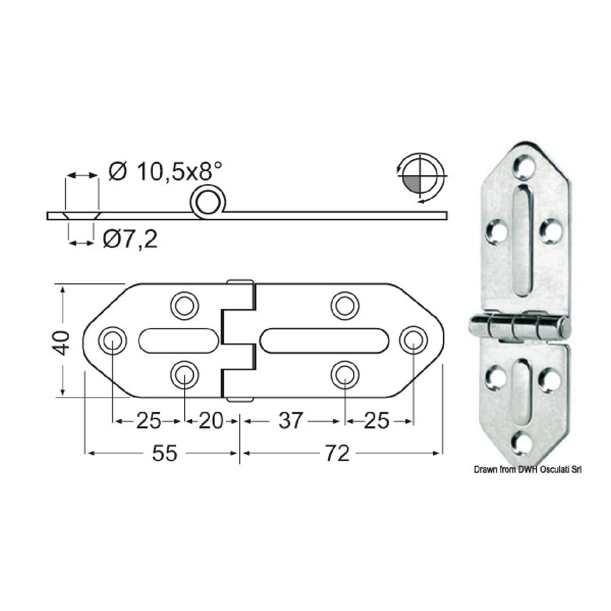 Bisagra Osculati 2,5 mm 38.444.00 38.444.00