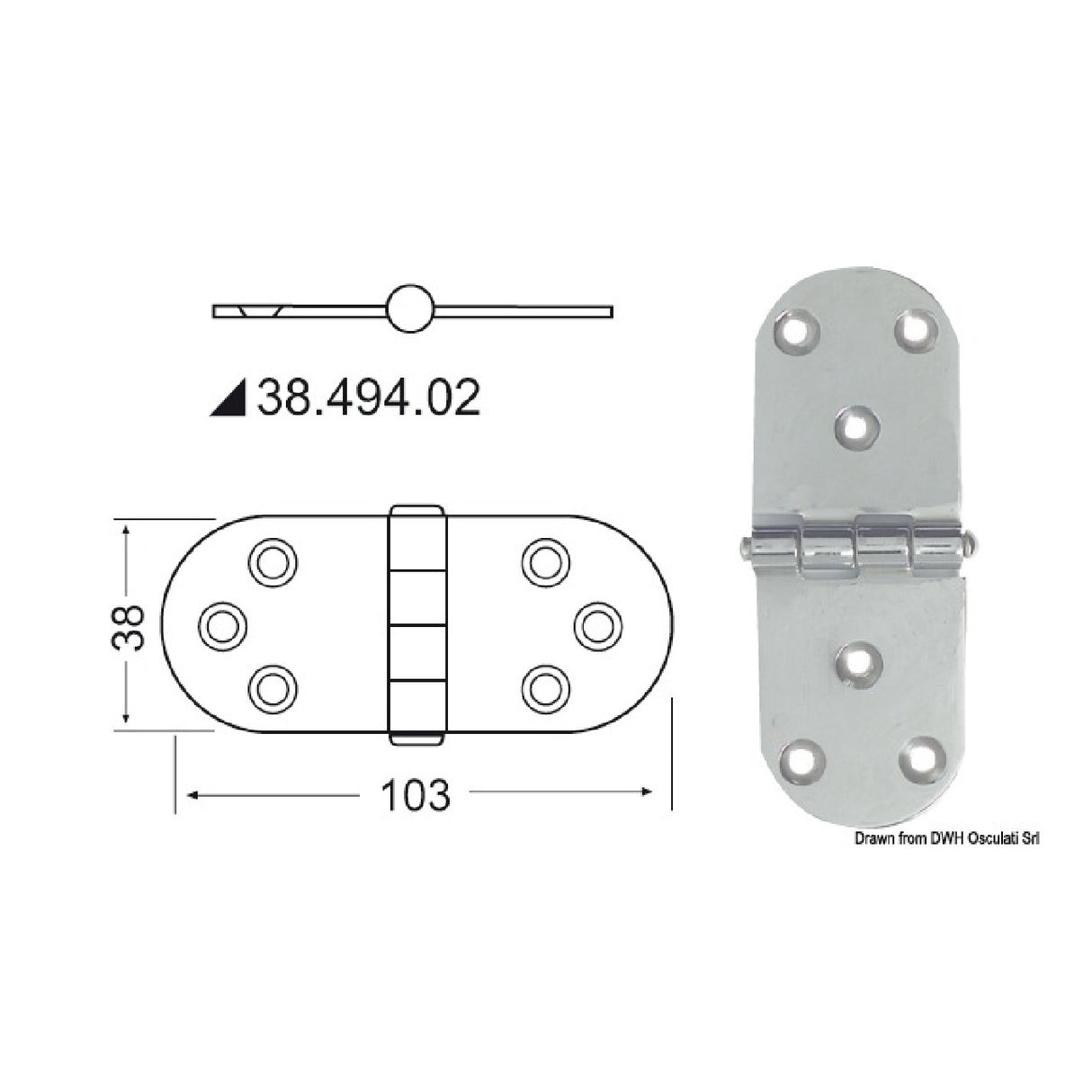 Osculati Scharnier 2 mm 38.494.02 38.494.02